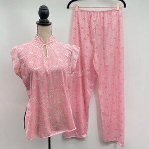 Dara-Jane New York Vintage 1970's Nylon Sleepwear Ensemble Top & Pants Set